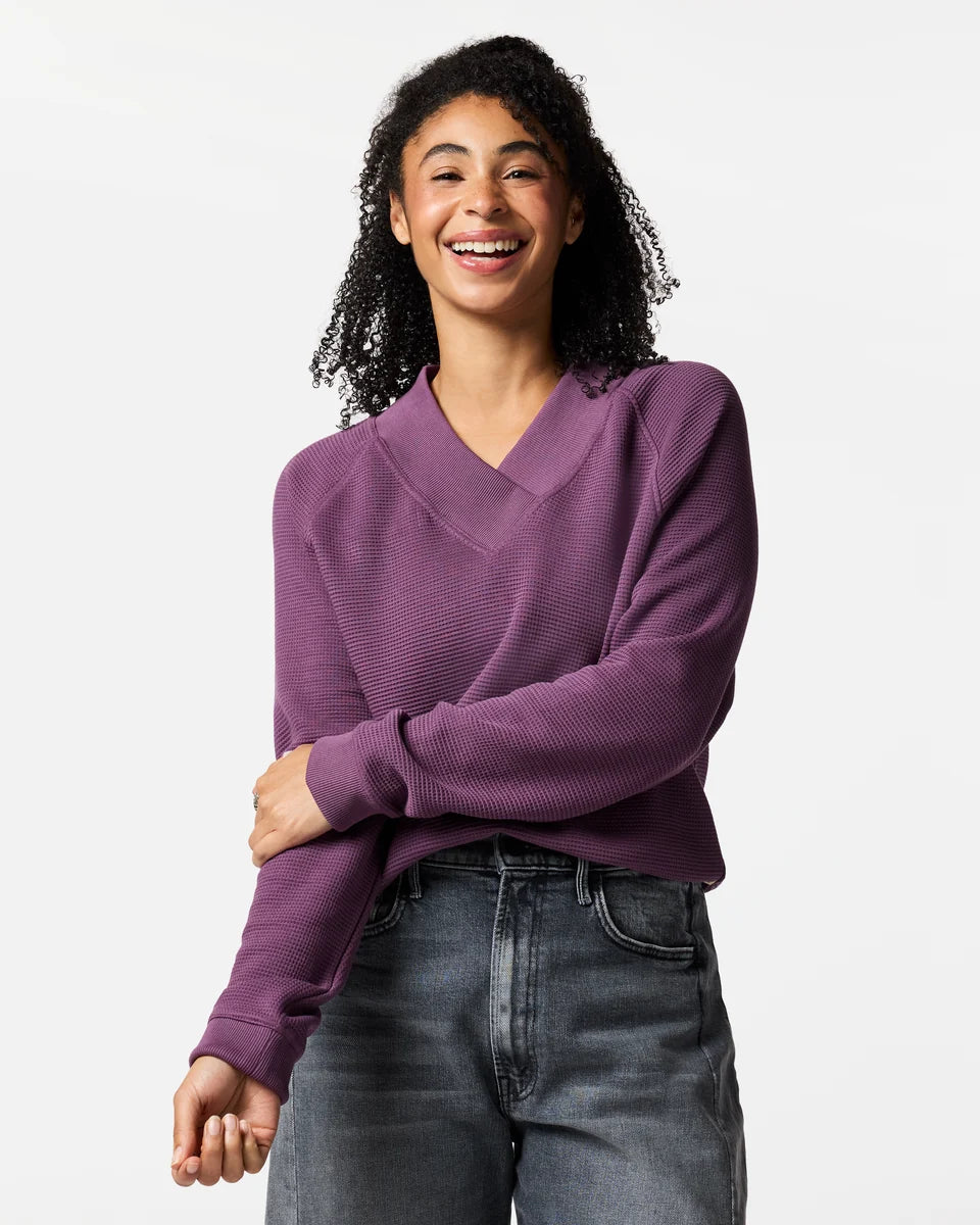 Atajo Long-Sleeve Waffle V-Neck - Women's